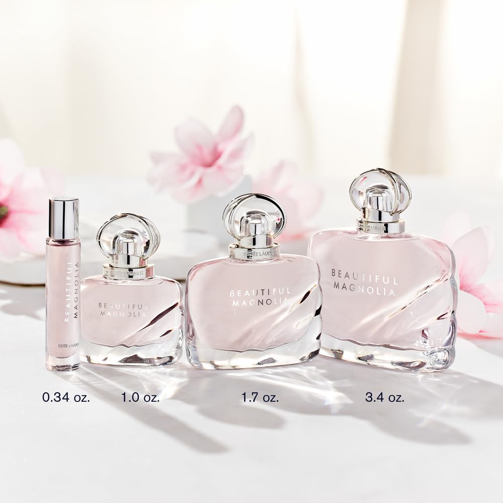 Estée Lauder bottle in hand giving clear size reference for shopping confidence