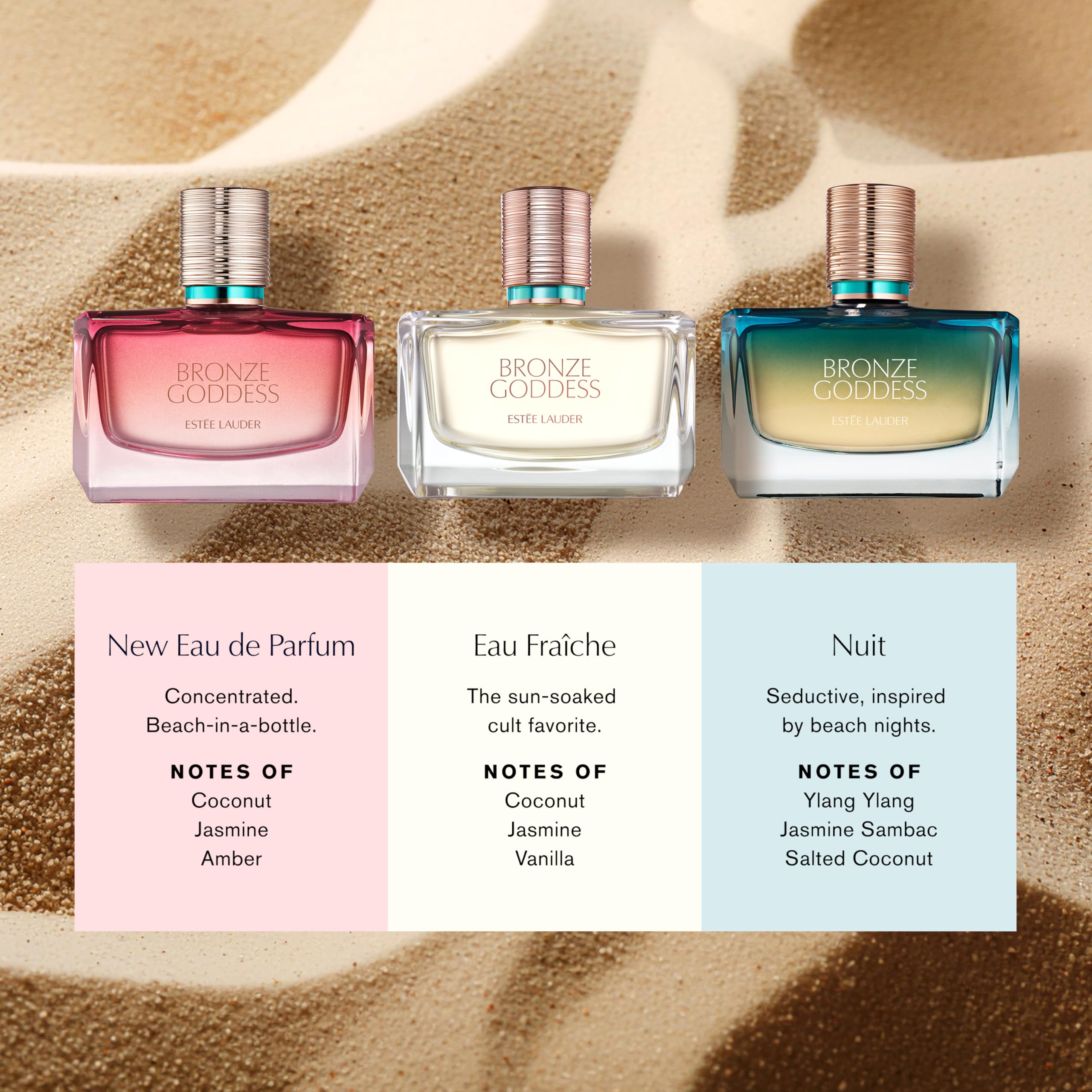 Estée Lauder lifestyle shot at night beach setting suggesting sultry, island-inspired mood