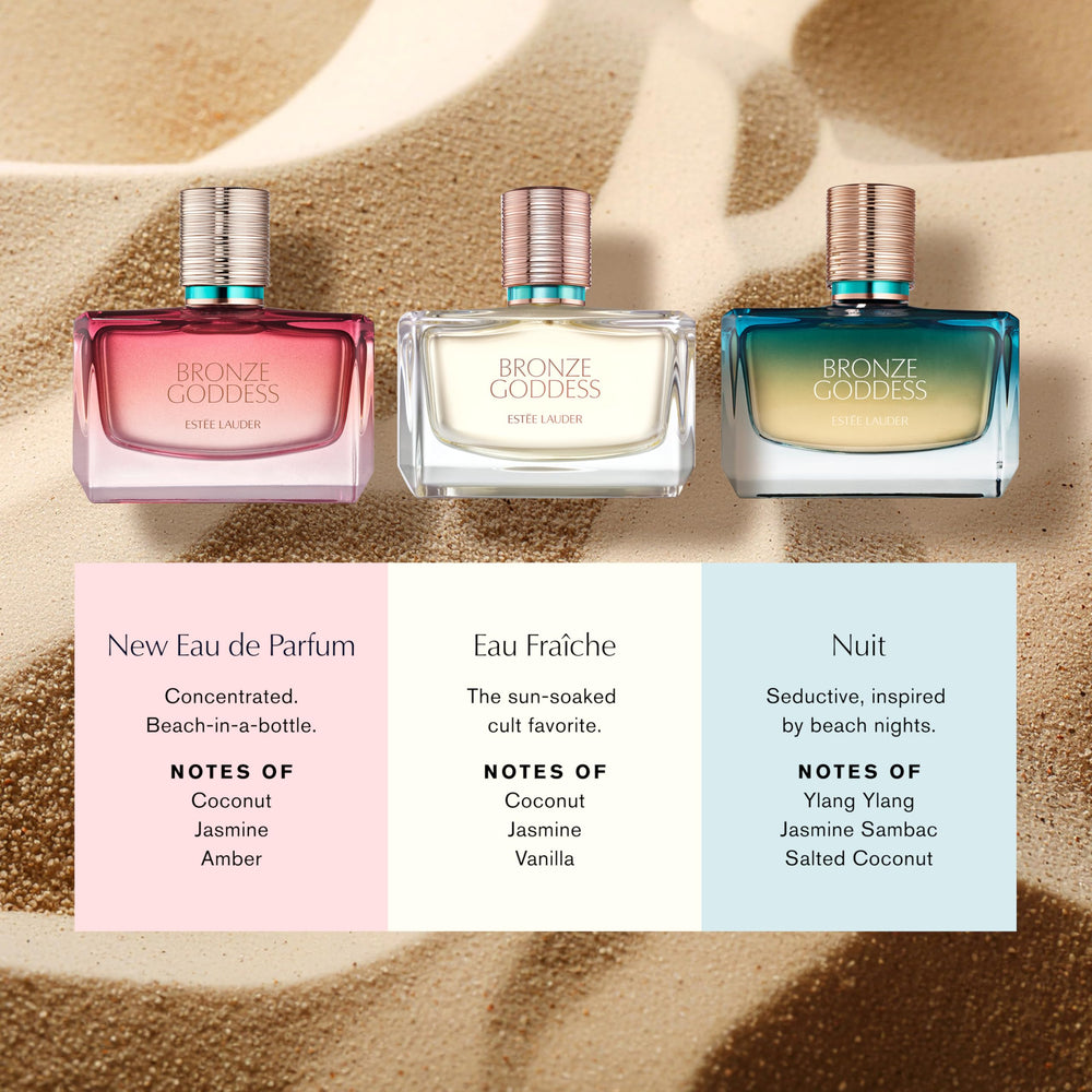 Estée Lauder lifestyle shot at night beach setting suggesting sultry, island-inspired mood