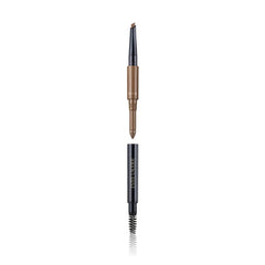 Estée Lauder front view of 3-in-1 brow tool showing all three ends and compact design benefit