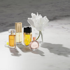 Estée Lauder Cinnabar lifestyle evening scene evoking warm, sensual mood and versatility