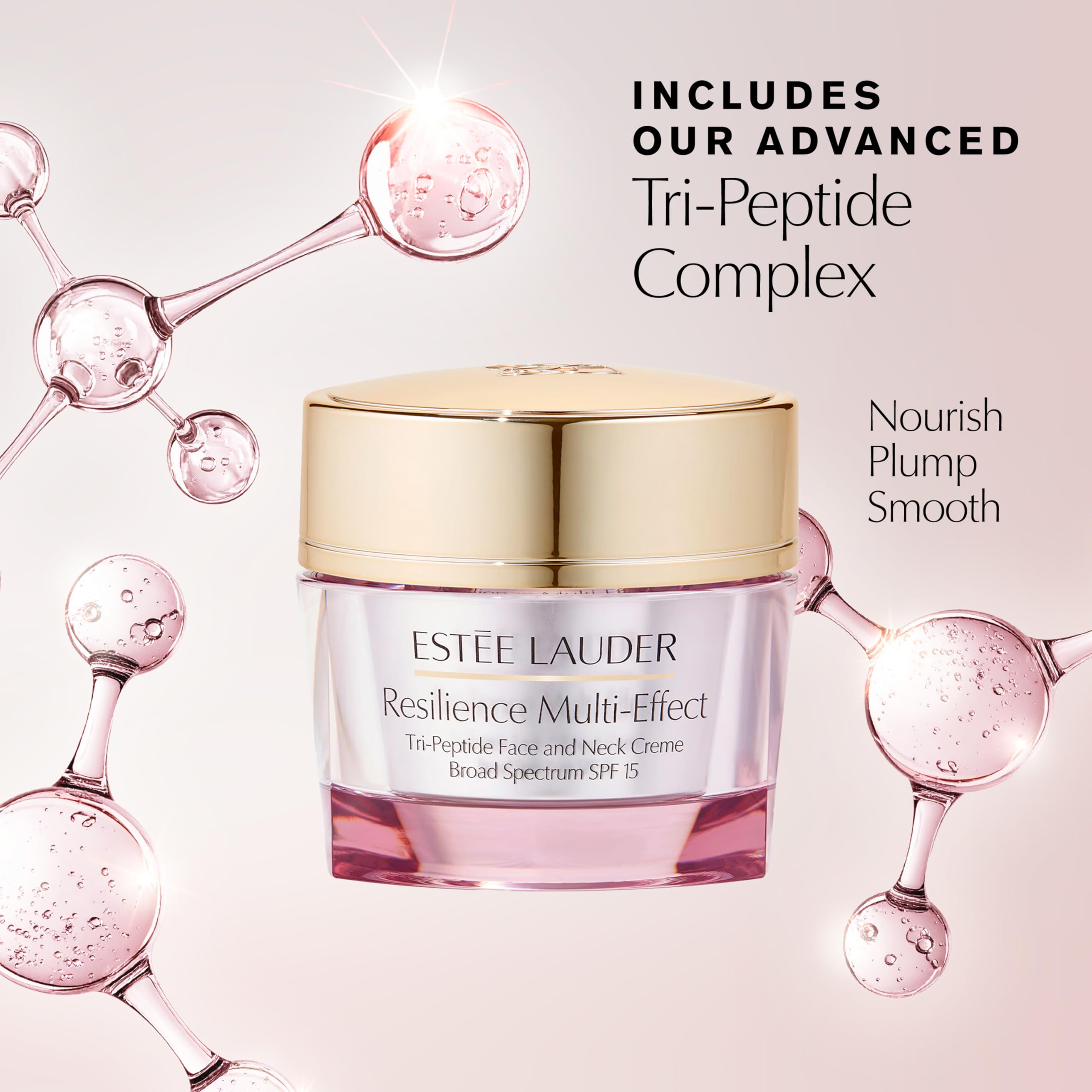 Estée Lauder size comparison showing 1.7 oz jar scale and travel convenience