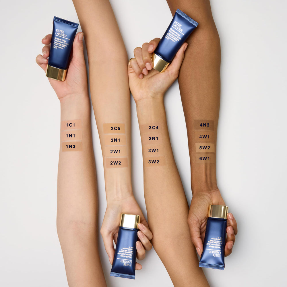 Estée Lauder coverage on tattoo showing strong concealment and waterproof benefit