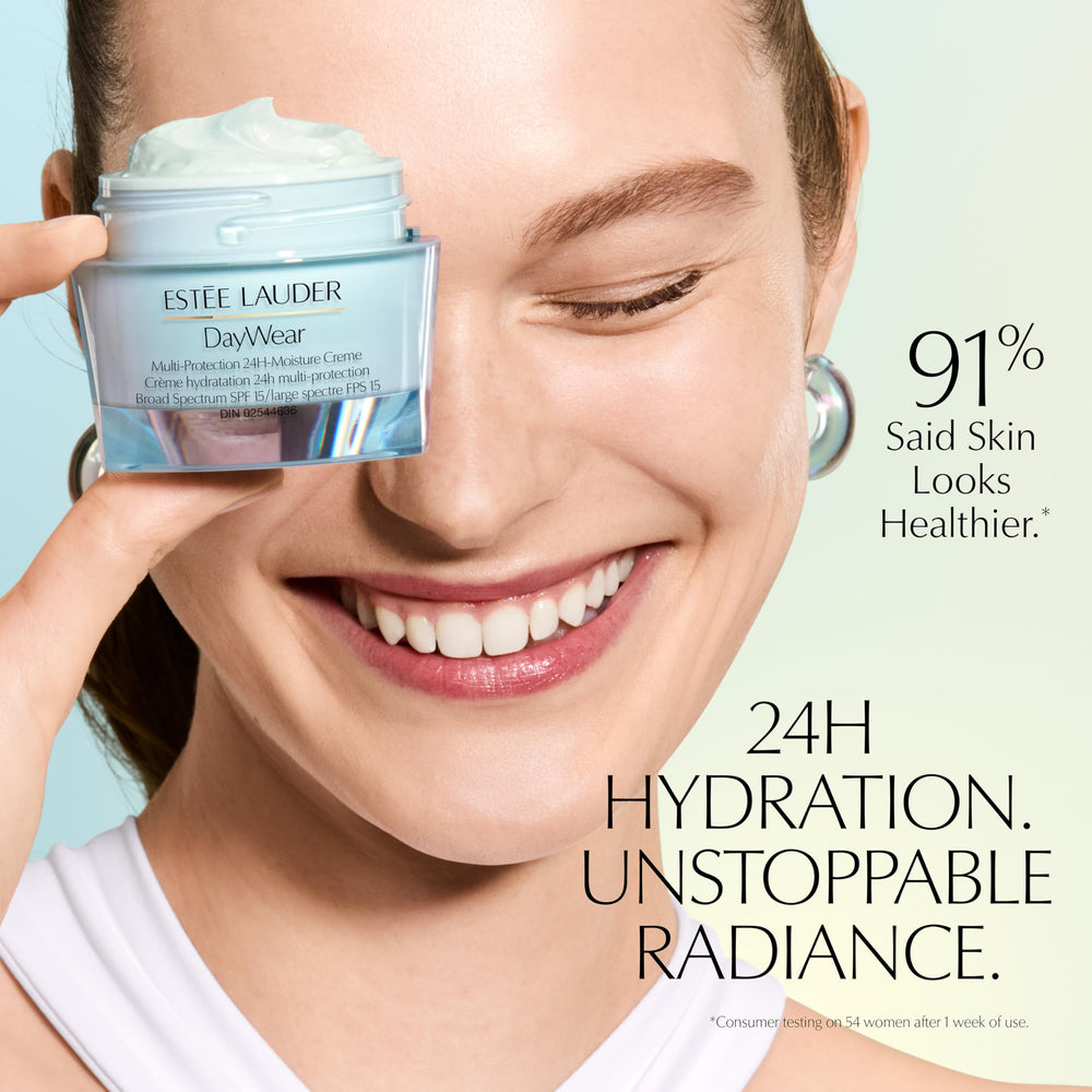Estée Lauder DayWear cream texture close-up demonstrating rich hydration benefit