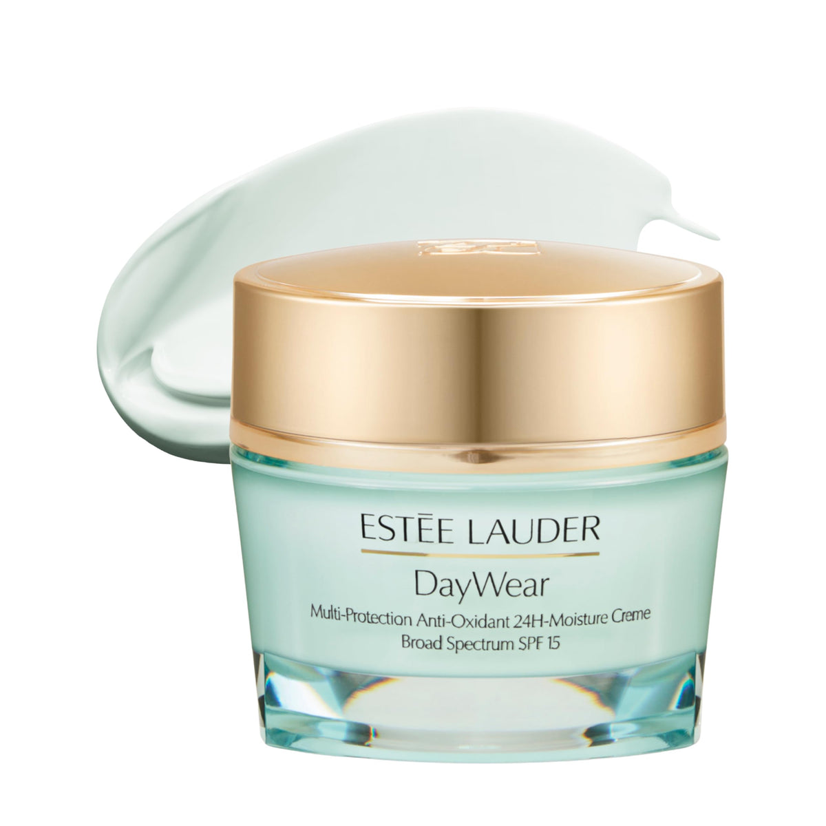 Estée Lauder DayWear front jar showing elegant packaging and daily protection benefit
