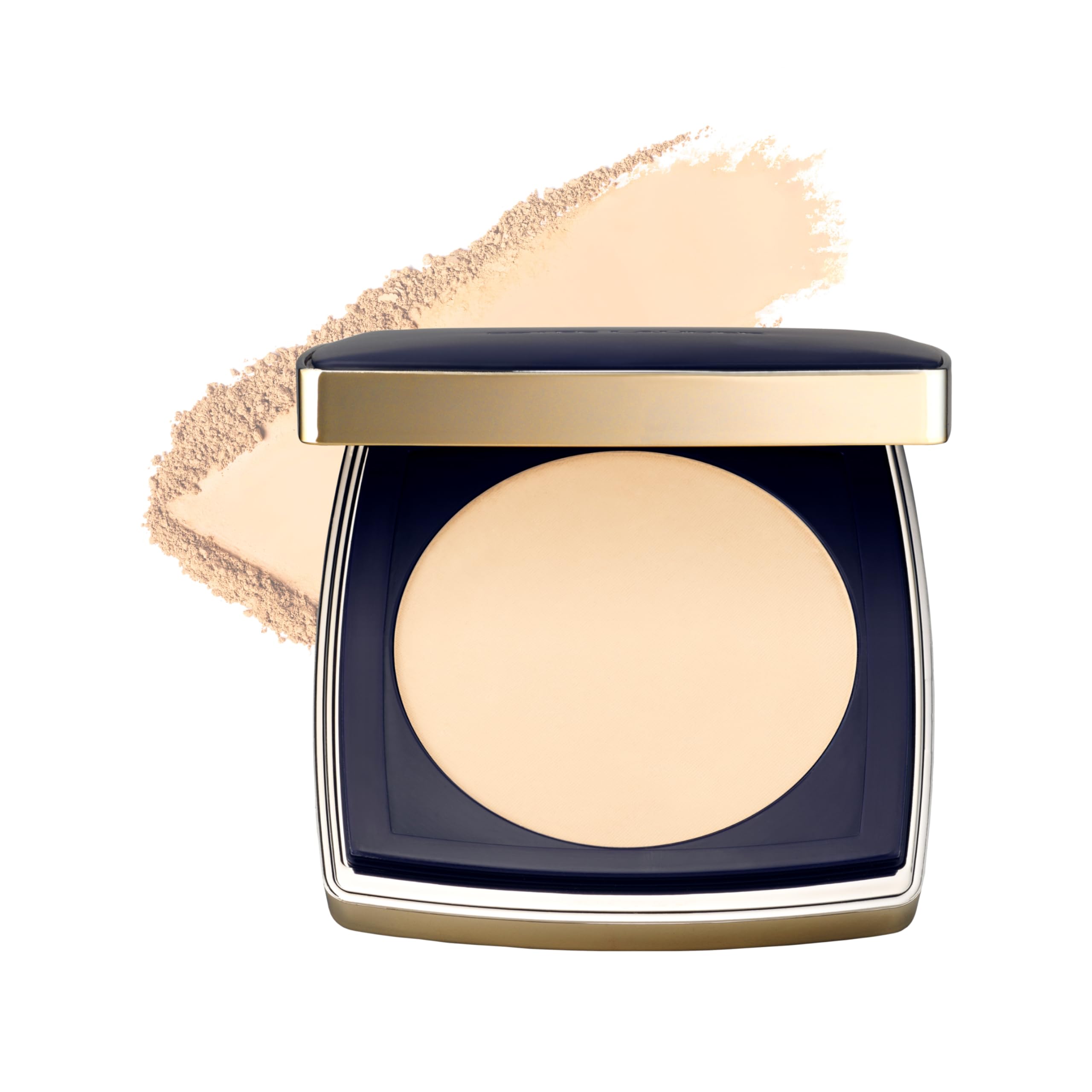 Estée Lauder compact front view showing sleek finish and portability
