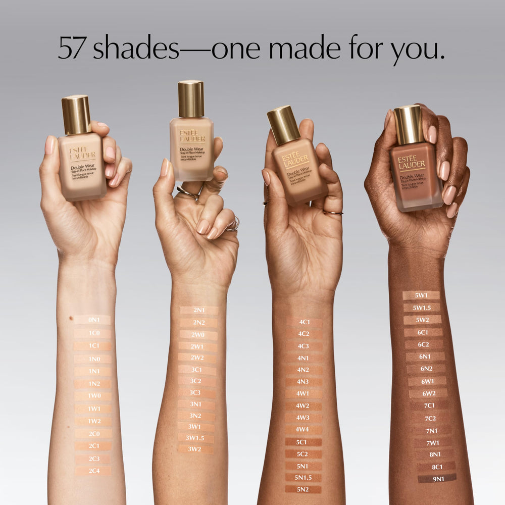 Estée Lauder model outdoors wearing foundation proving sweat and humidity resistance benefit