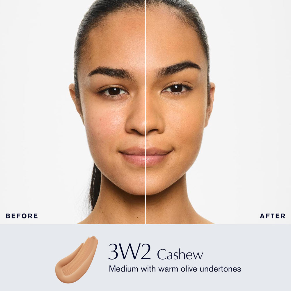 Estée Lauder pump dispensing foundation for precise, mess‑free application benefit
