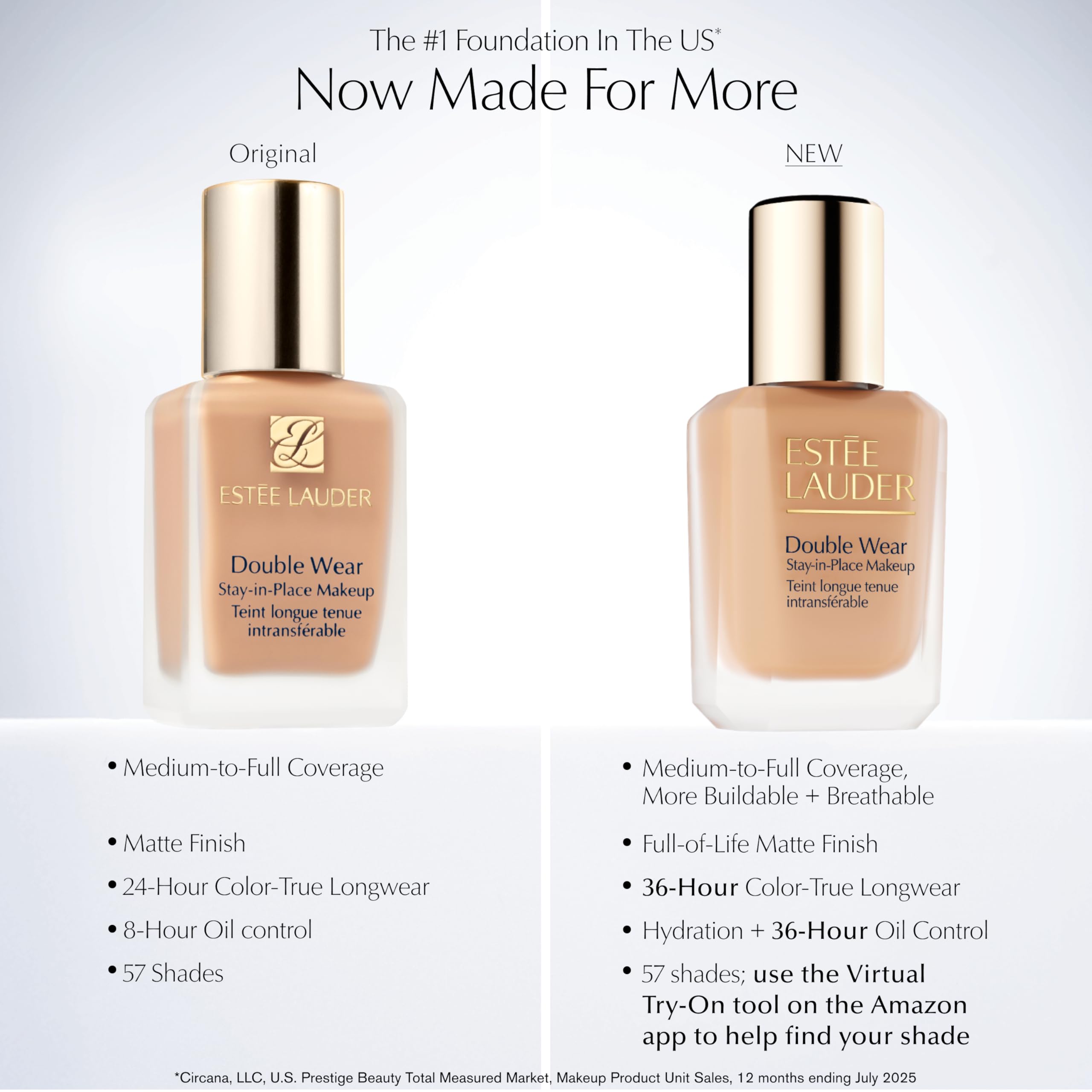 Estée Lauder texture closeup highlighting lightweight, blendable formula benefit