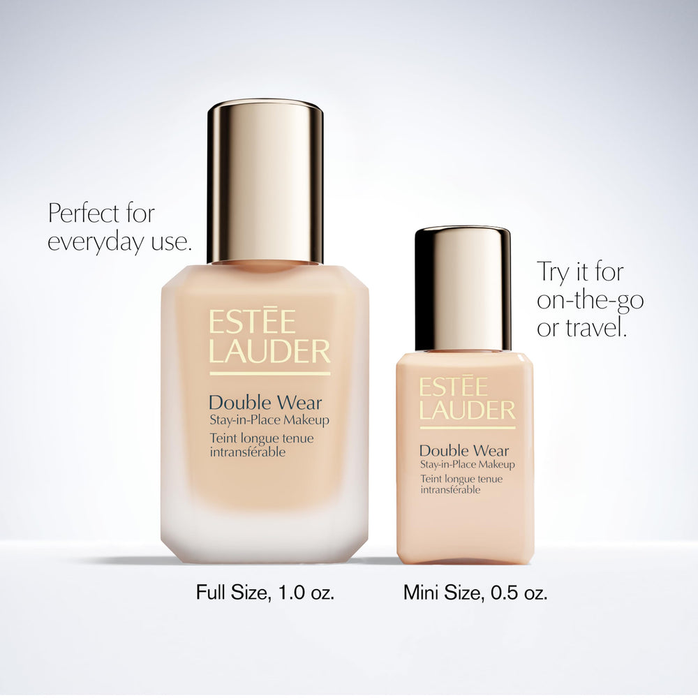 Estée Lauder product flatlay in travel bag illustrating on-the-go convenience
