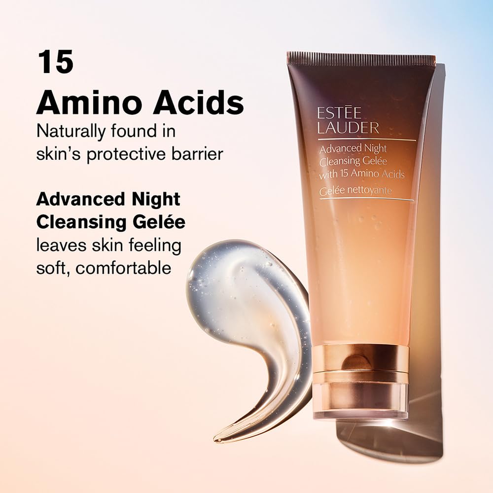 Estée Lauder label highlighting 15 amino acids supporting skin barrier health