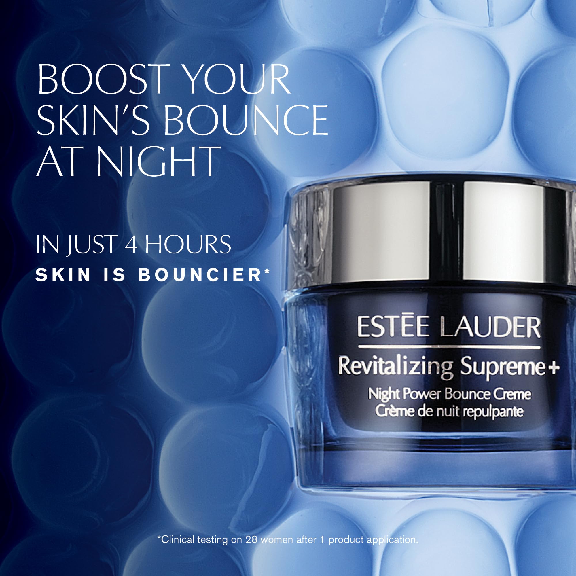 Estée Lauder open jar showing bi-layer texture that transforms on contact