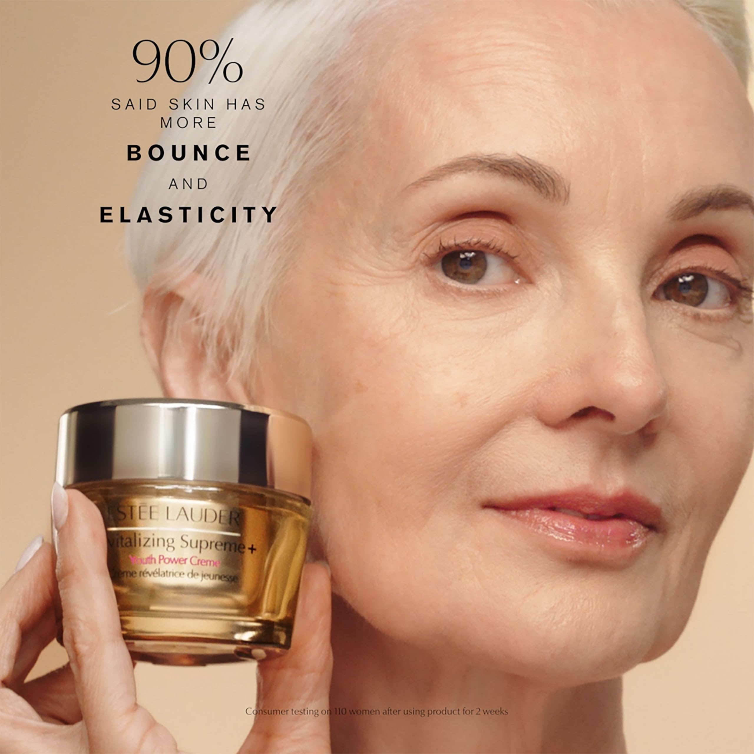 Estée Lauder open jar close-up of creamy texture for fast absorption benefit