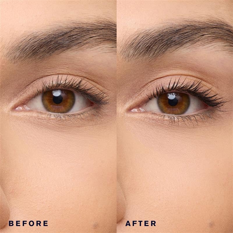 Estée Lauder mascara applied on lashes showing dramatic length benefit