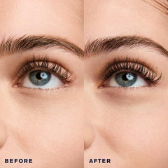 Estée Lauder wand close-up showing dual-bristle brush for lifted separation