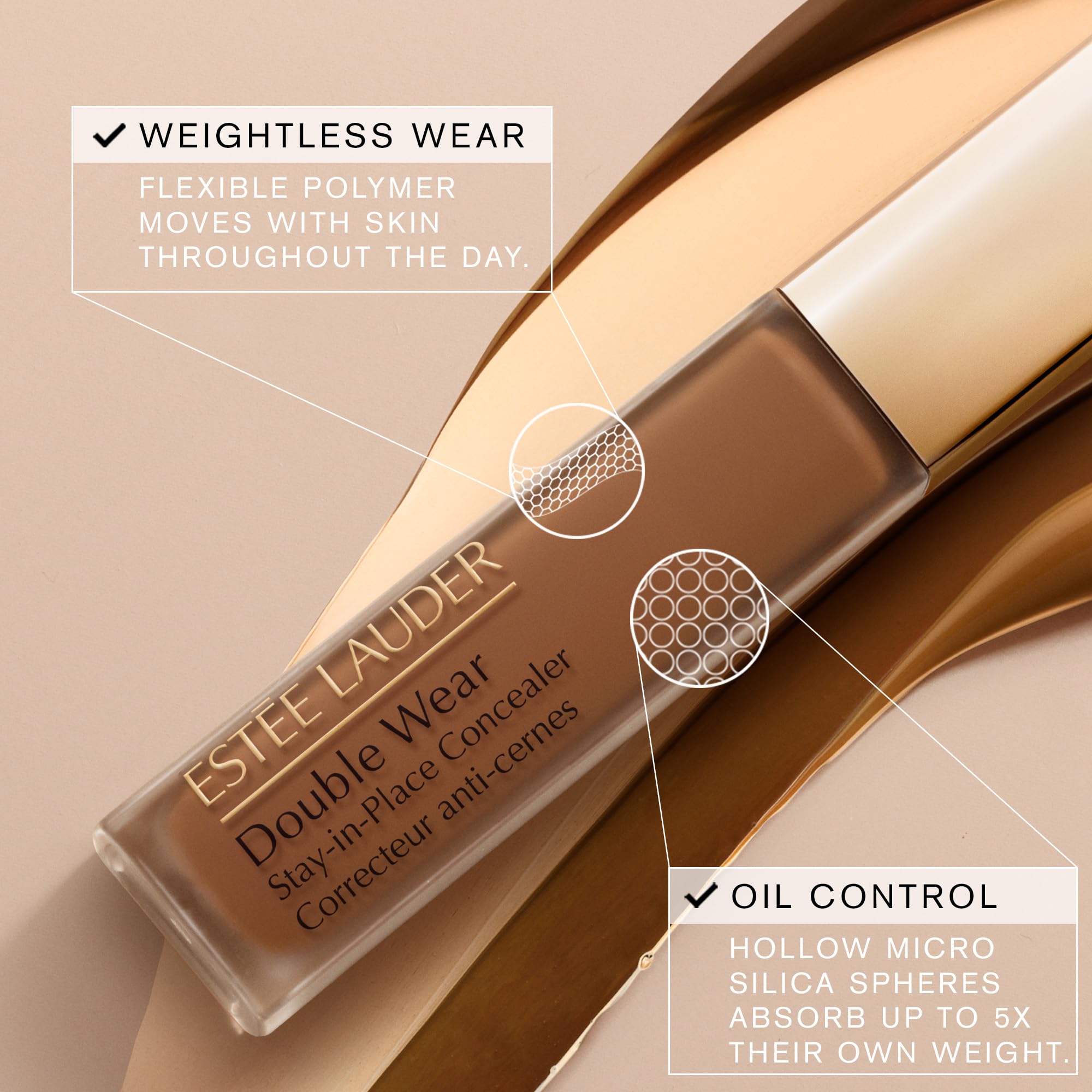 Estée Lauder close-up of matte finish on skin showcasing soft-focus pore blurring
