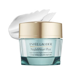 Estée Lauder front jar showing product packaging and nightly hydration benefit