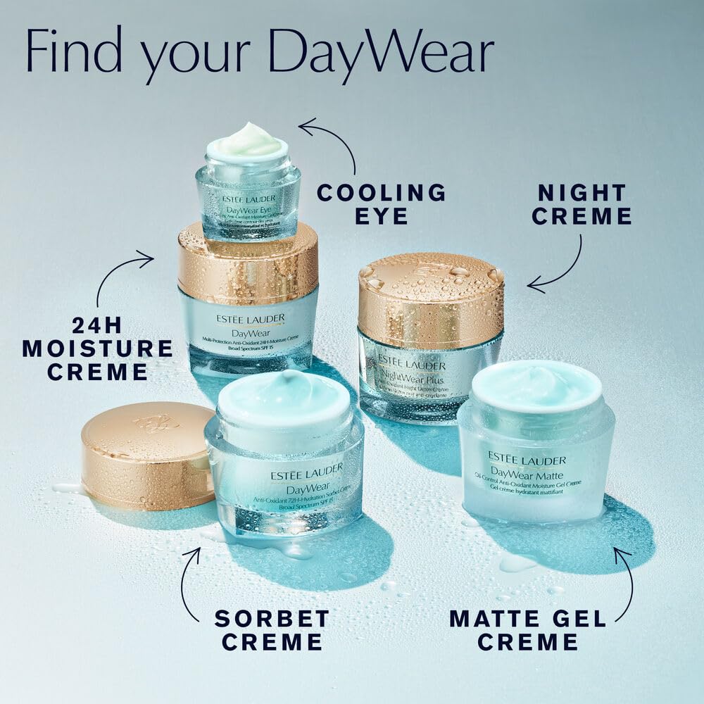 Estée Lauder open jar side view highlighting creamy finish and smooth application