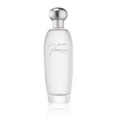 Estée Lauder Pleasures front bottle showing the label and clear glass for shelf appeal
