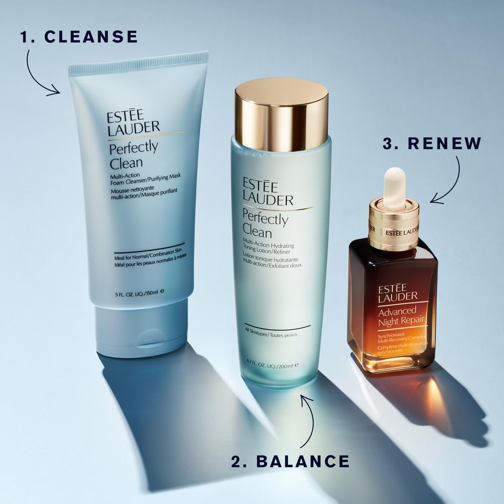 Estée Lauder hand dispensing cleanser highlighting easy pump control benefit
