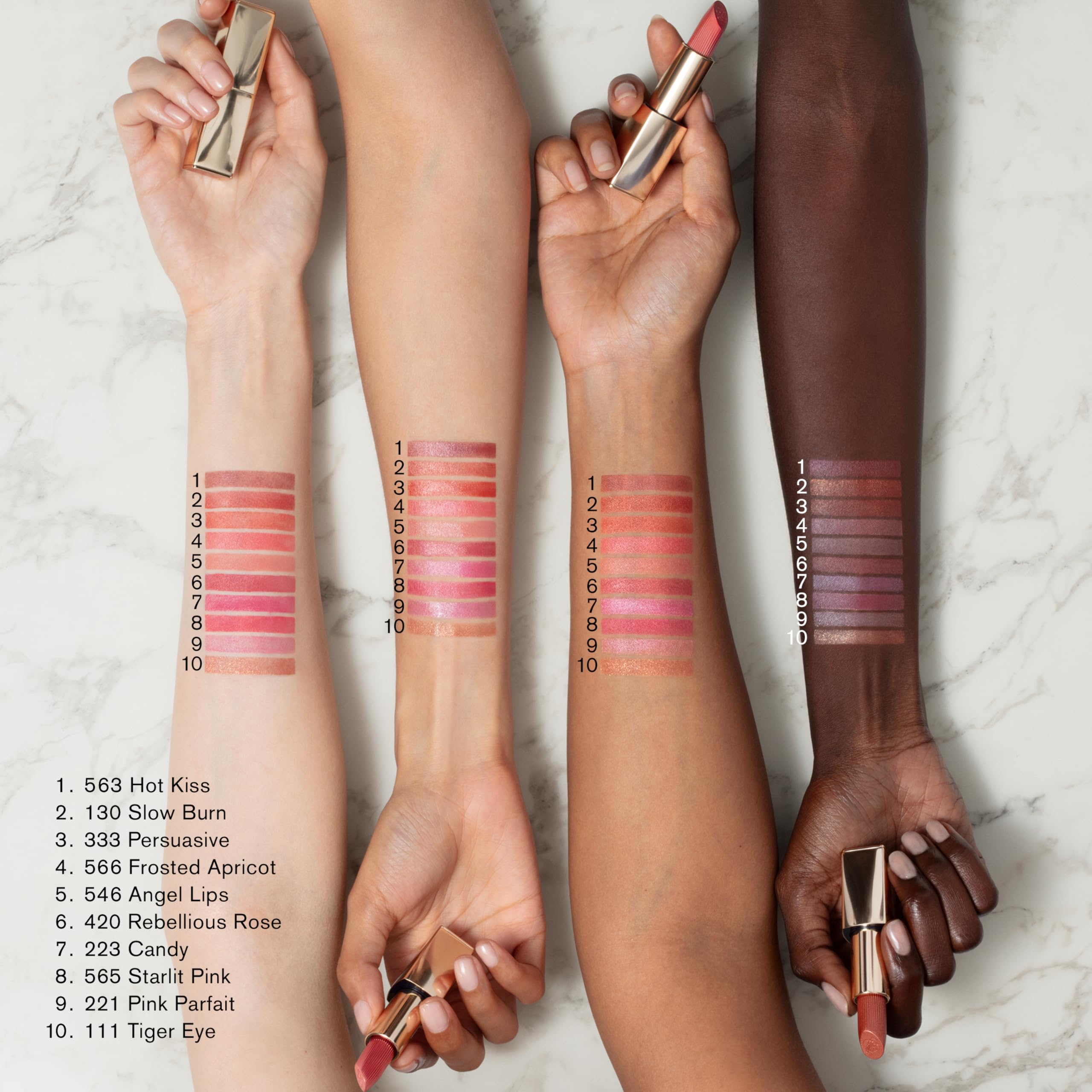 Estée Lauder model wearing 221 Pink Parfait showcasing wearable shimmer and flattering color