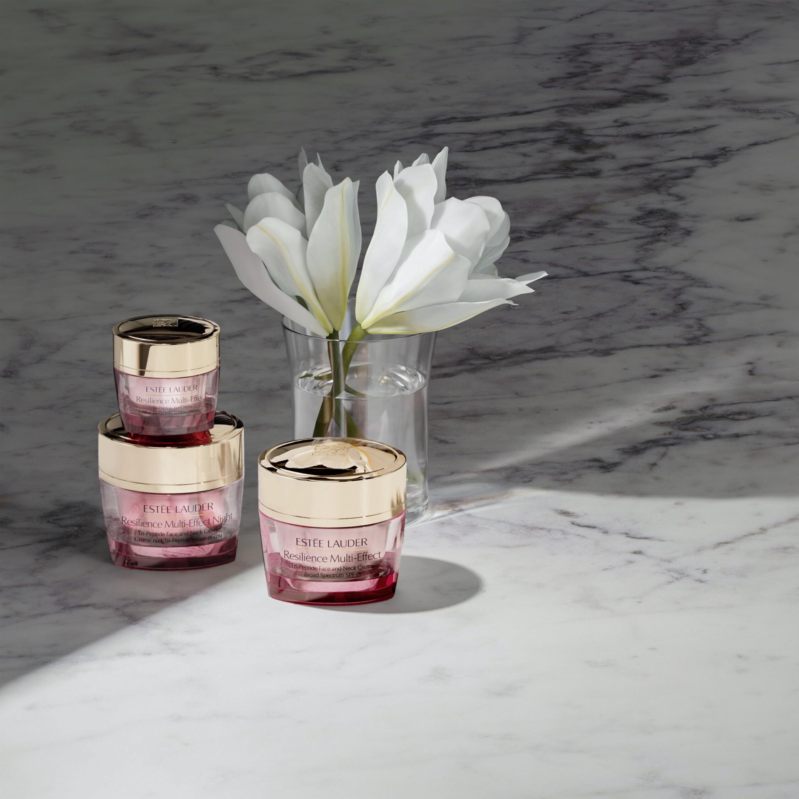 Estée Lauder ingredients label close-up highlighting peptide complex benefit