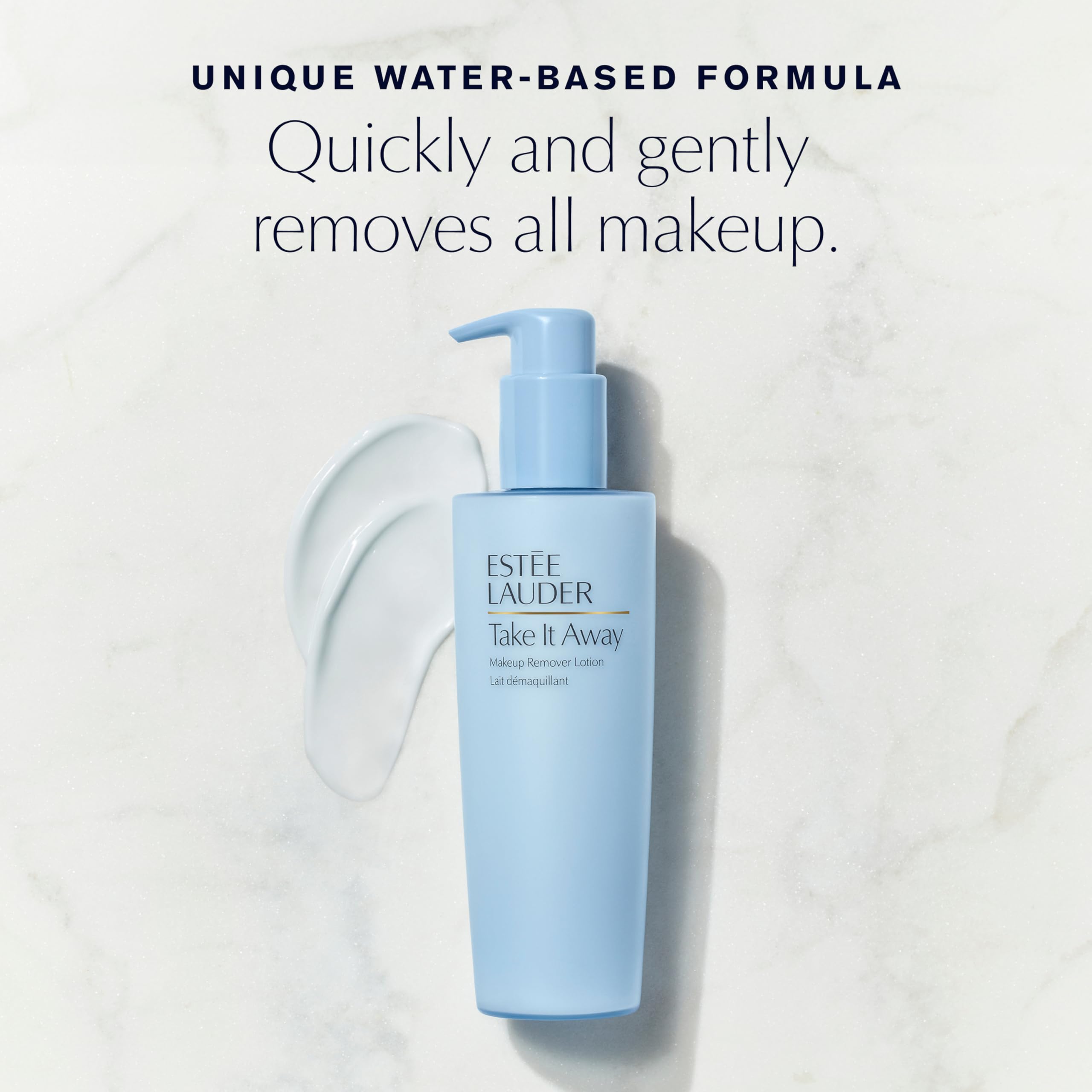 Estée Lauder product in use removing waterproof mascara gently and effectively
