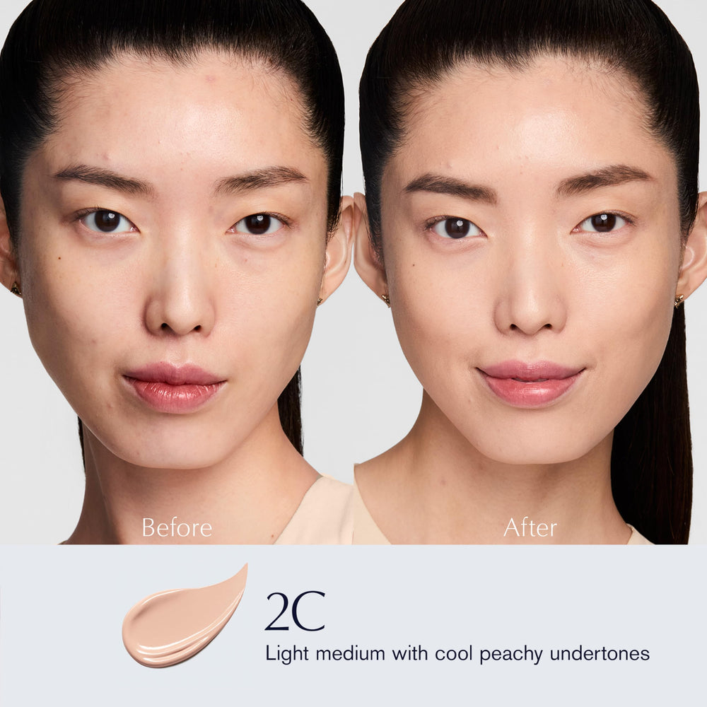 Estée Lauder Double Wear texture swipe on skin highlighting hydrating, soft-matte finish