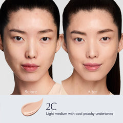 Estée Lauder Double Wear texture swipe on skin highlighting hydrating, soft-matte finish
