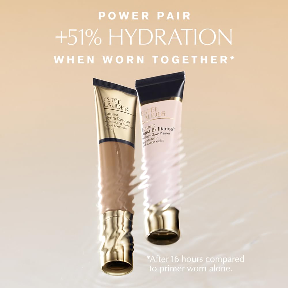 Estée Lauder travel-size tube held in hand to show compact scale and portability