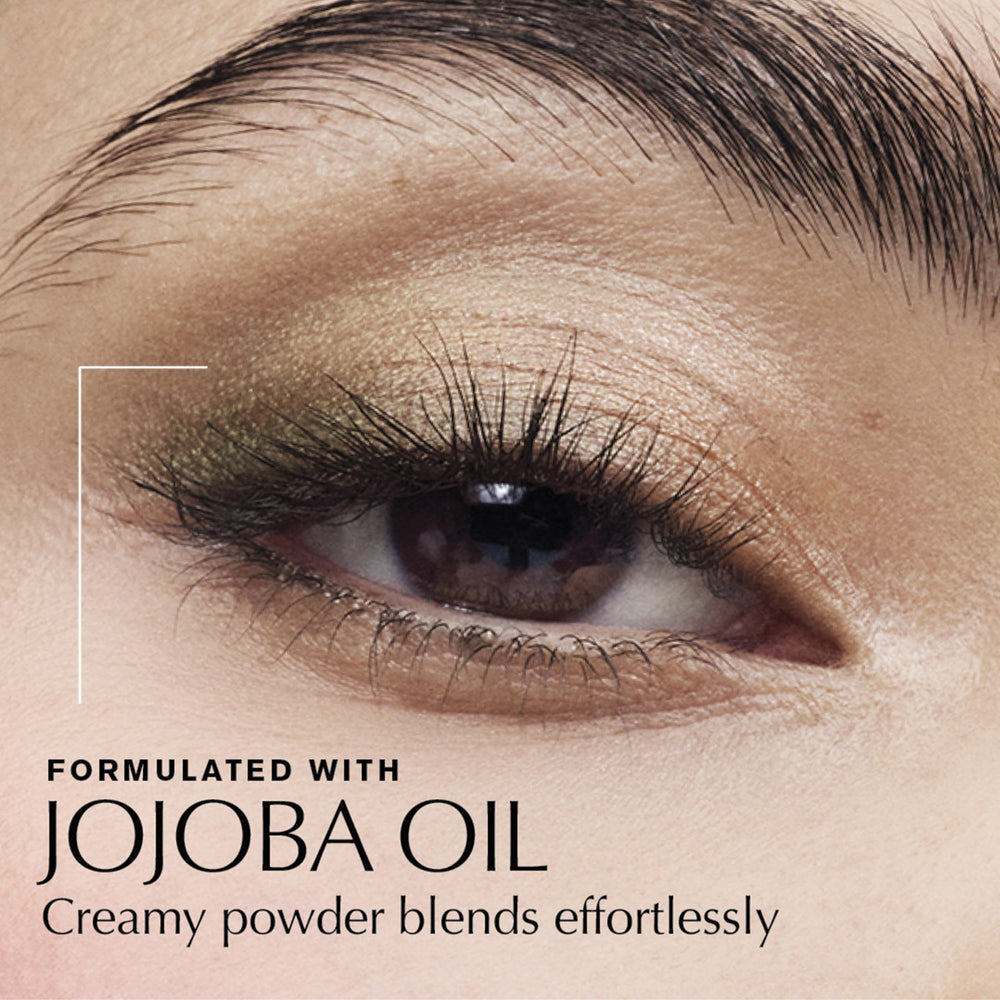 Estée Lauder application on eyelid demonstrating blendable pigment for defined eyes