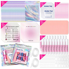 ESUOHYM holographic front packaging showing nail sets and retail-ready presentation benefit
