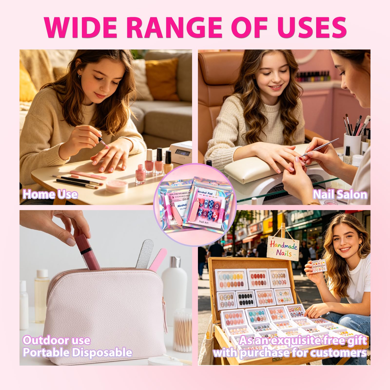 ESUOHYM kit inside a travel pouch illustrating on-the-go manicure readiness benefit