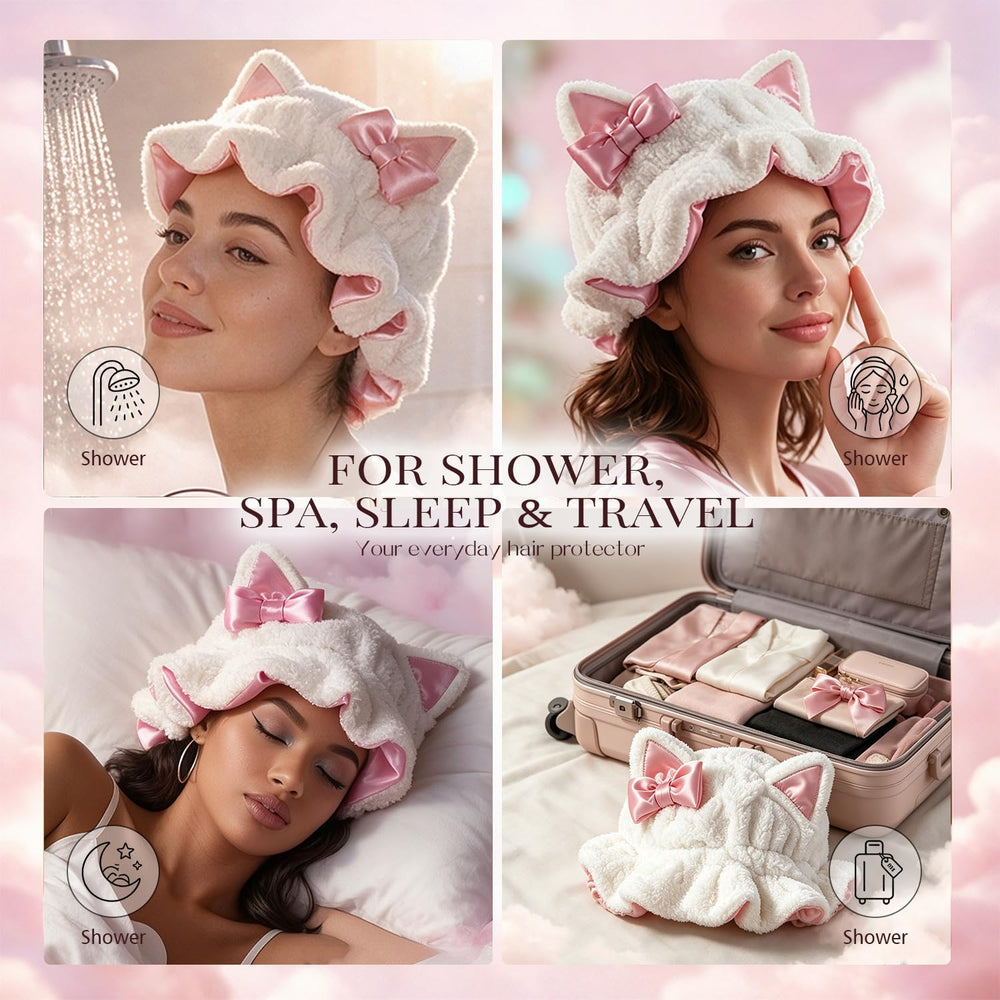 Etcial bonnet on pillow sideview illustrating breathable comfort while sleeping