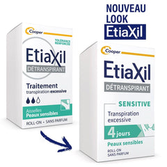 Etiaxil product texture applied to skin showing gentle coverage and reduced moisture
