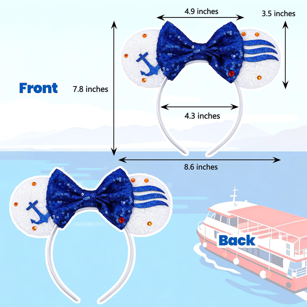 ETLUK oversized blue sequin bow detail showing sparkle that enhances photos