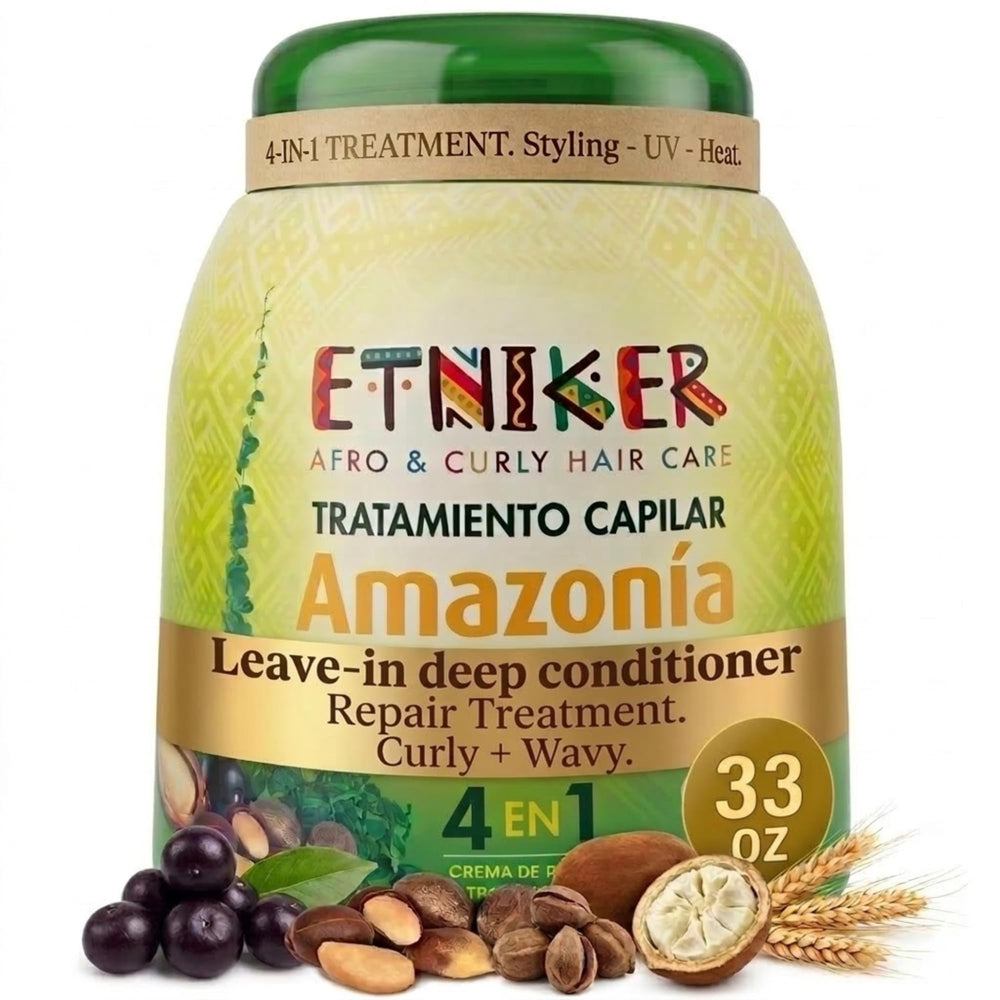 Etniker Amazonia jar front showing size and repair benefits