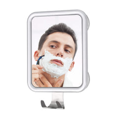 Ettori front-facing shower mirror showing clear reflection and convenience