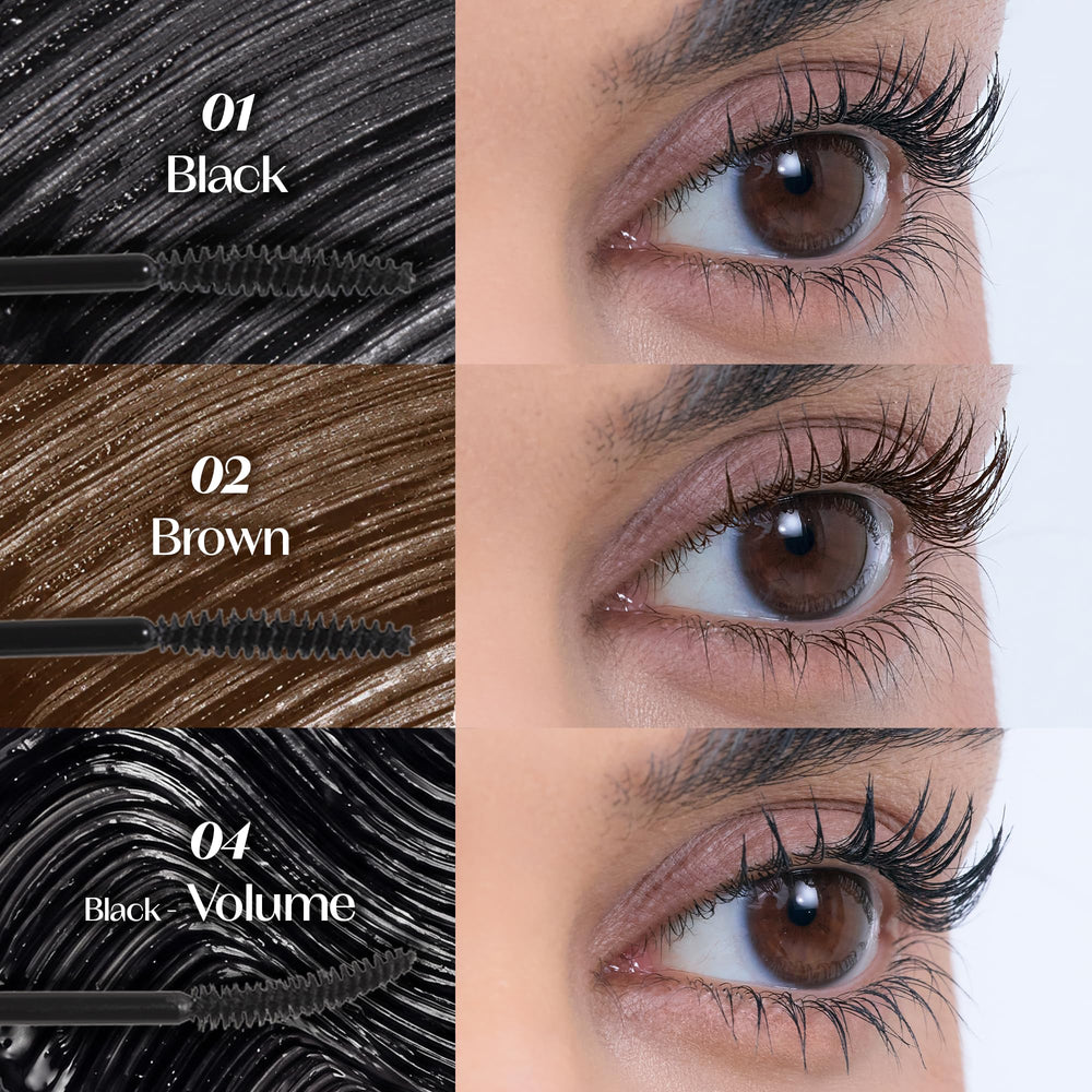 ETUDE brush demo coating lashes root to tip for lifted curl benefit