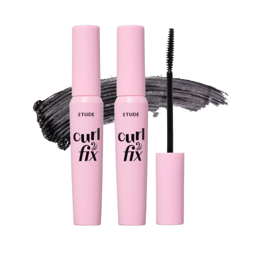 ETUDE front view of mascara duo showing sleek tubes and branding for long wear