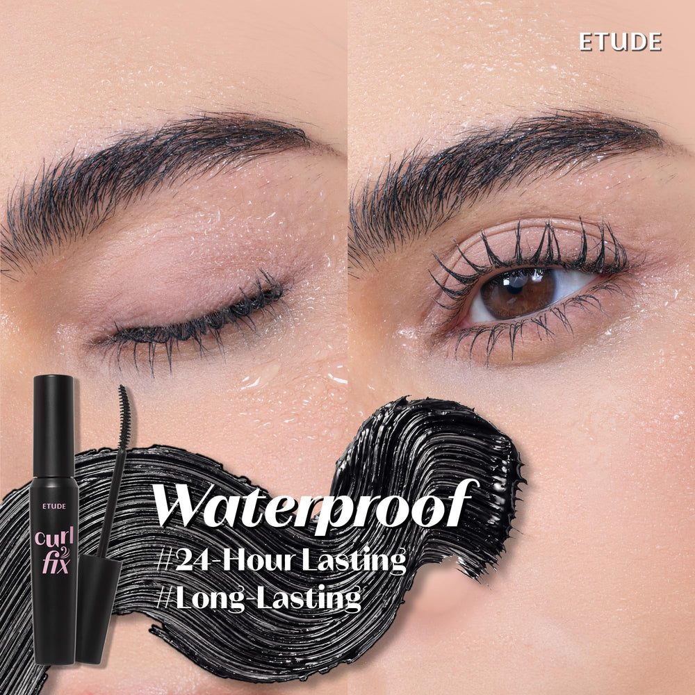 ETUDE water resistance test with droplets showing waterproof performance benefit