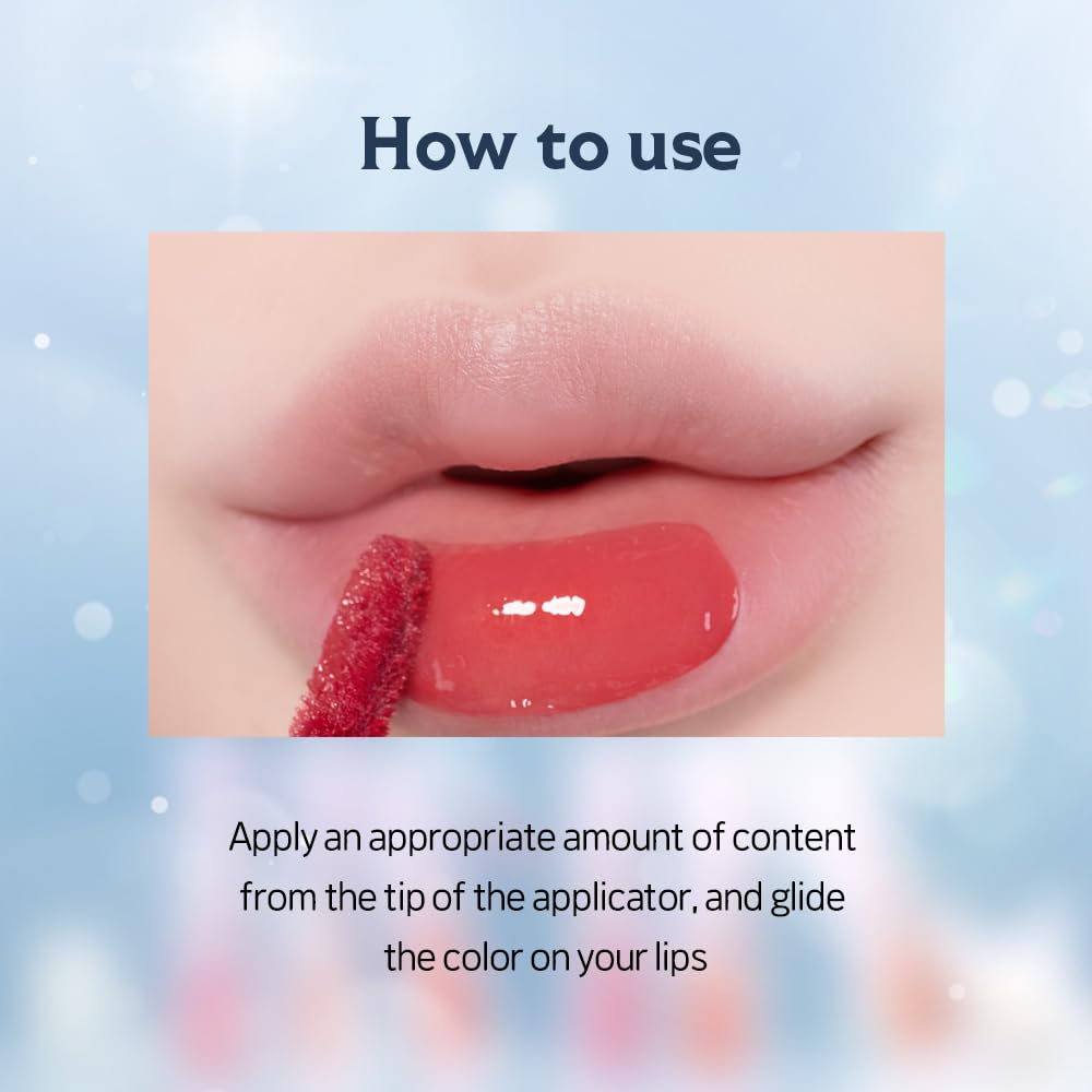ETUDE tint styled with mirror showing reflection and luminous finish for makeup touch-ups