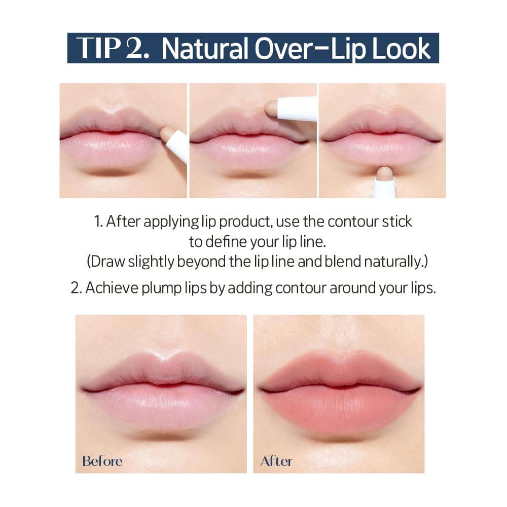 ETUDE contour stick being applied to cheekbone to create natural sculpting
