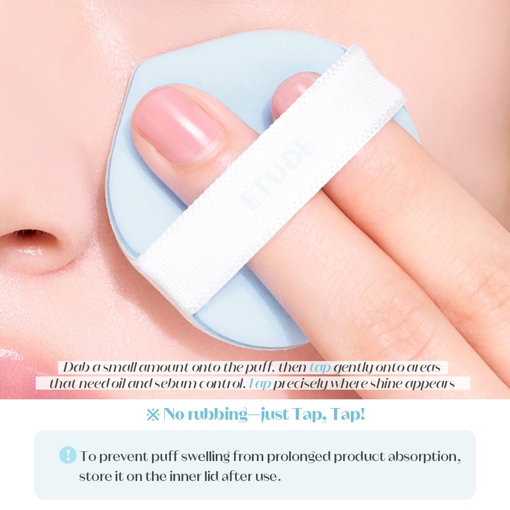 ETUDE placed on desk among makeup essentials showing everyday use benefit