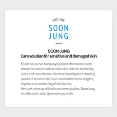 ETUDE close-up of key ingredients emphasizing soothing benefits