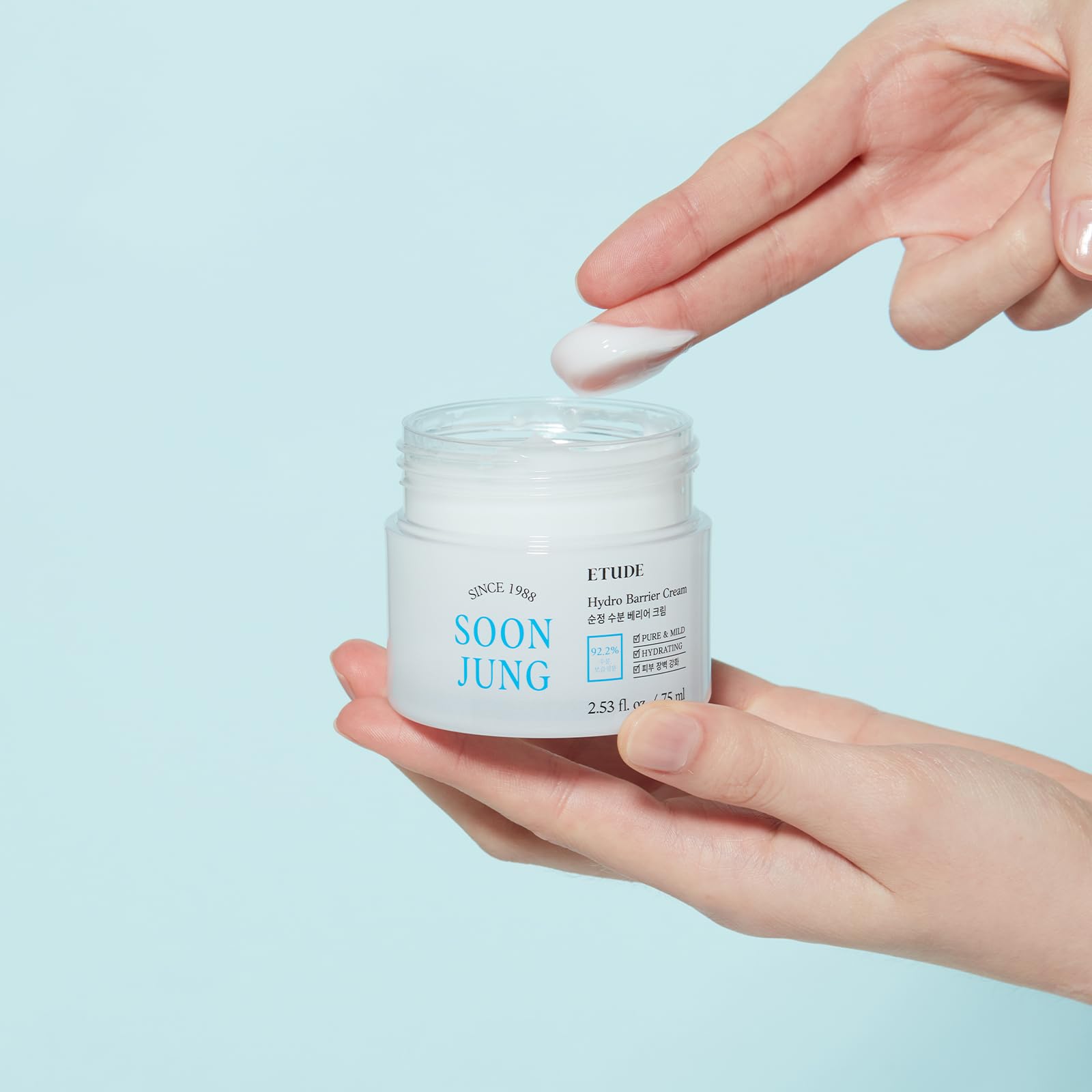 ETUDE gel cream in routine setting promoting hydrated, calm skin