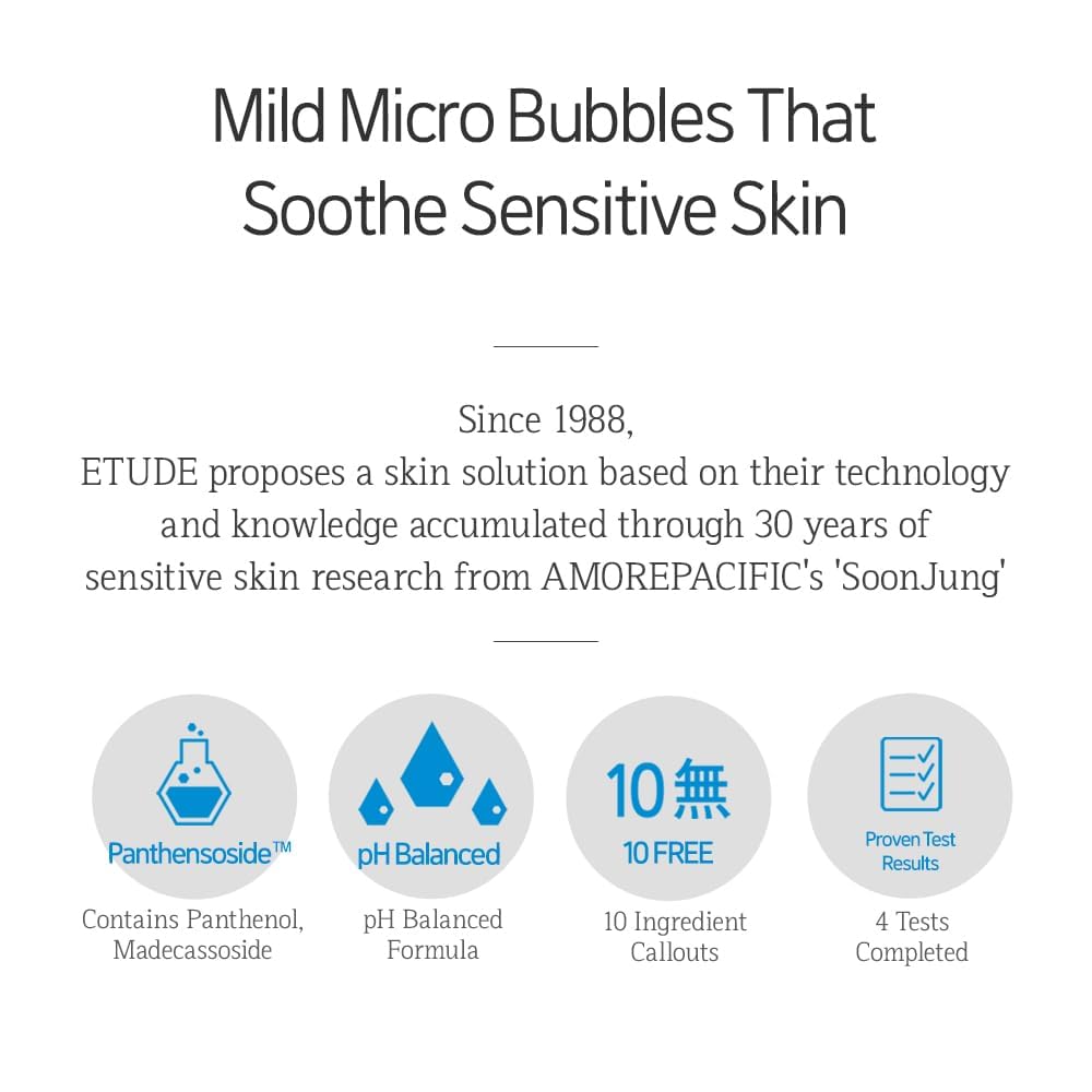 ETUDE cleanser staged on bathroom shelf conveying calm daily routine