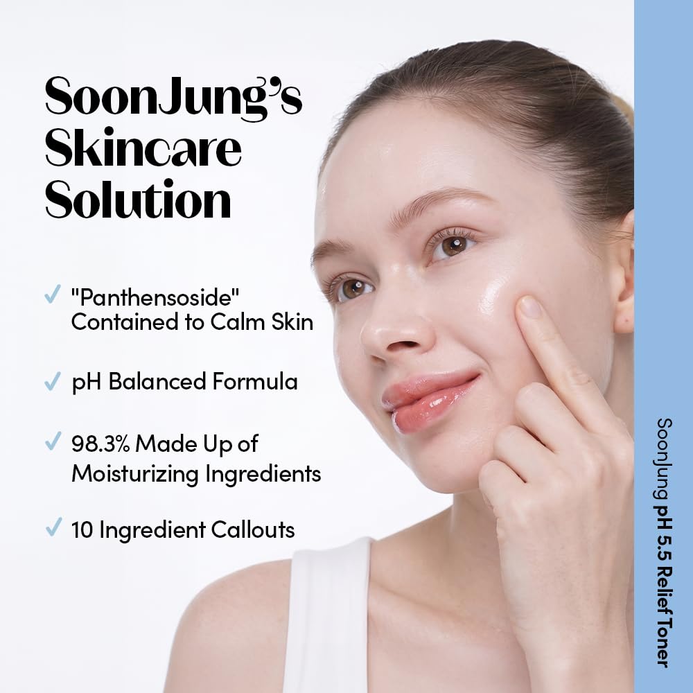 ETUDE SoonJung applying toner to hand demonstrates immediate soothing effect