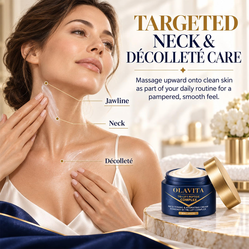 ETUIH Olavita applying to neck demonstrating easy absorption benefit