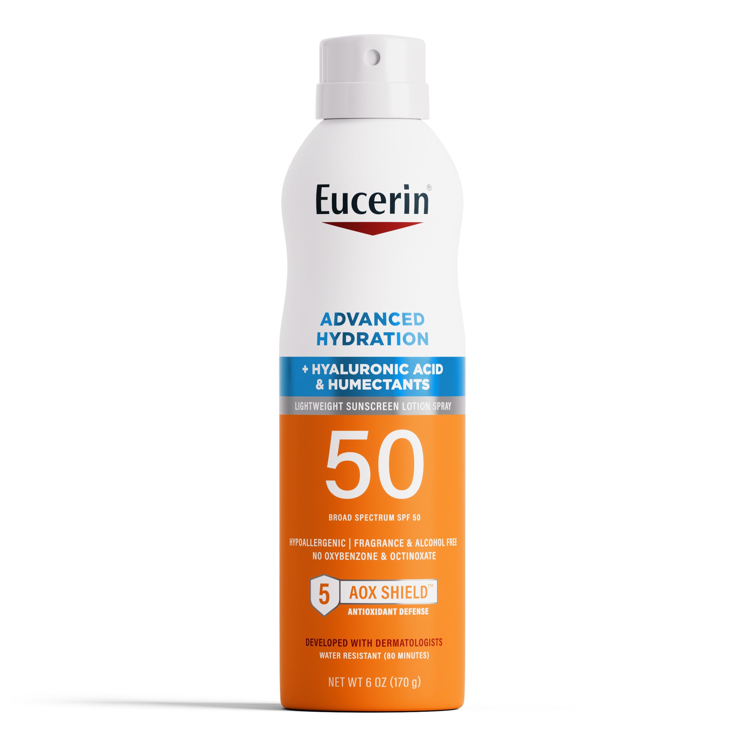 Eucerin front packaging showing SPF 50 and benefits